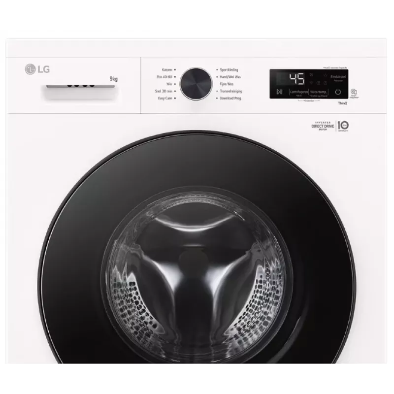 LG F4X1009NWB priekinio pakrovimo skalbimo mašina — 9 kg, 1310 aps./min., A klasė, balta
