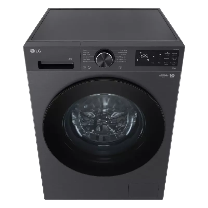 LG F4X5011TBB, 11 kg, 1400 aps/min, juoda, priekinio pakrovimo skalbimo mašina