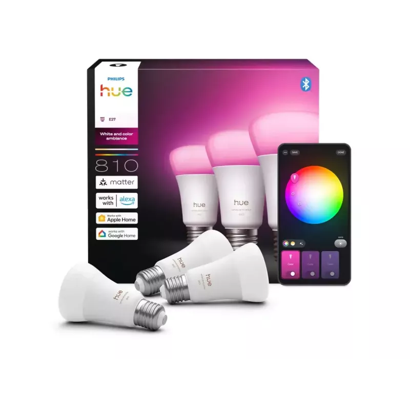 Philips Hue White and colour ambience A60 – E27 išmanioji lemputė – 810