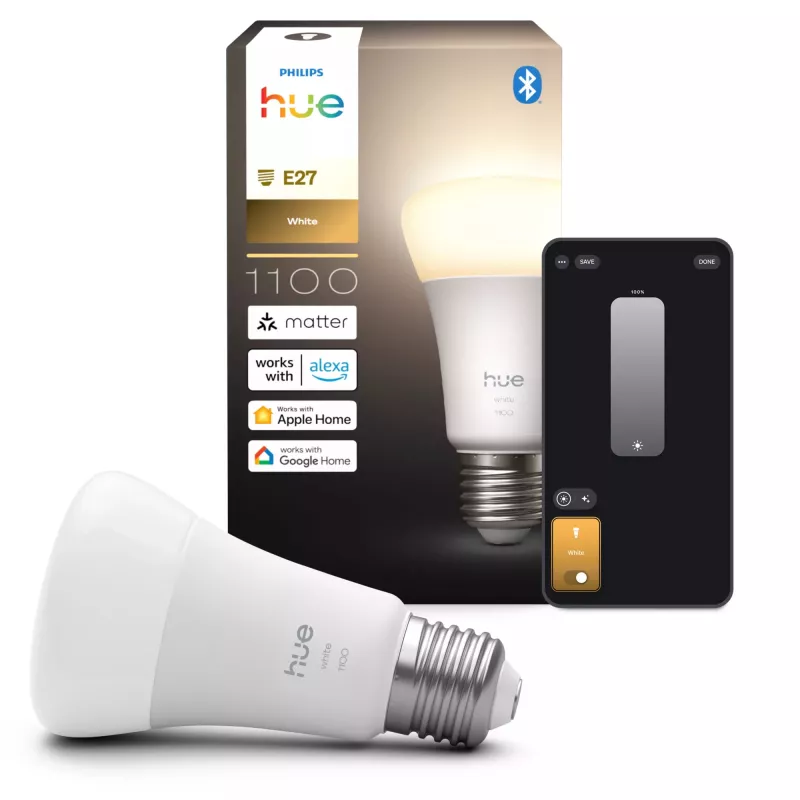 Philips Hue White A60 E27 1100lm išmanioji lemputė su Bluetooth ir Zigbee