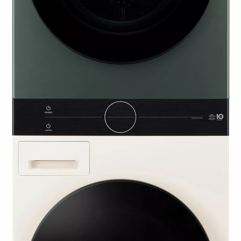 Skalbimo džiovinimo mašina LG WT1210EGF laisvai pastatoma, priekinė, 22 kg, 1400 aps./min., Žalia/Balta