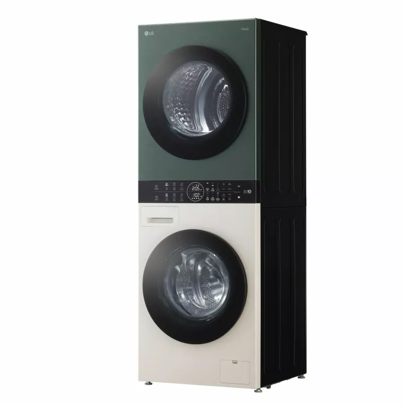 Skalbimo džiovinimo mašina LG WT1210EGF laisvai pastatoma, priekinė, 22 kg, 1400 aps./min., Žalia/Balta