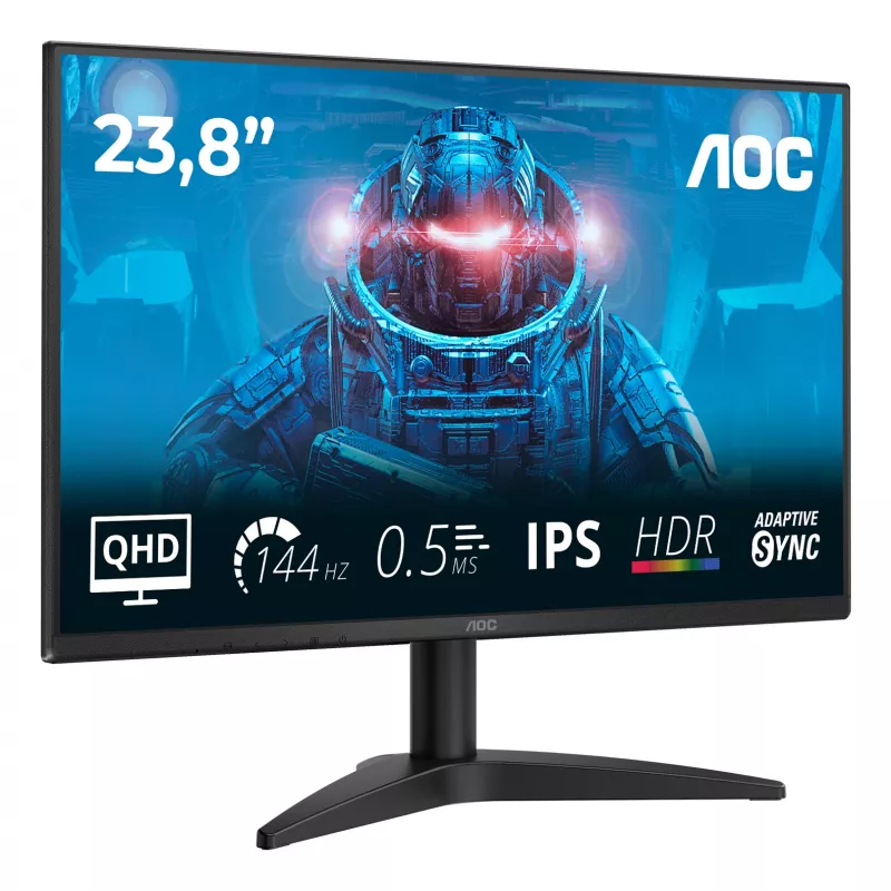 AOC B3 Q24B36X monitorius 60.5 cm (23.8 colio) 2560 x 1440 pikselių Quad HD LED juodas