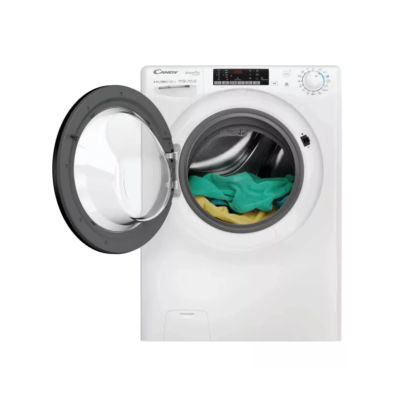 Candy Smart Pro CSOW44644TWMB6-S skalbimo džiovinimo mašina, laisvai pastatoma, priekinio pakrovimo, balta