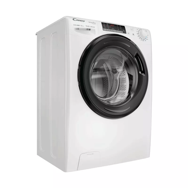 Candy Smart Pro CSOW44644TWMB6-S skalbimo džiovinimo mašina, laisvai pastatoma, priekinio pakrovimo, balta
