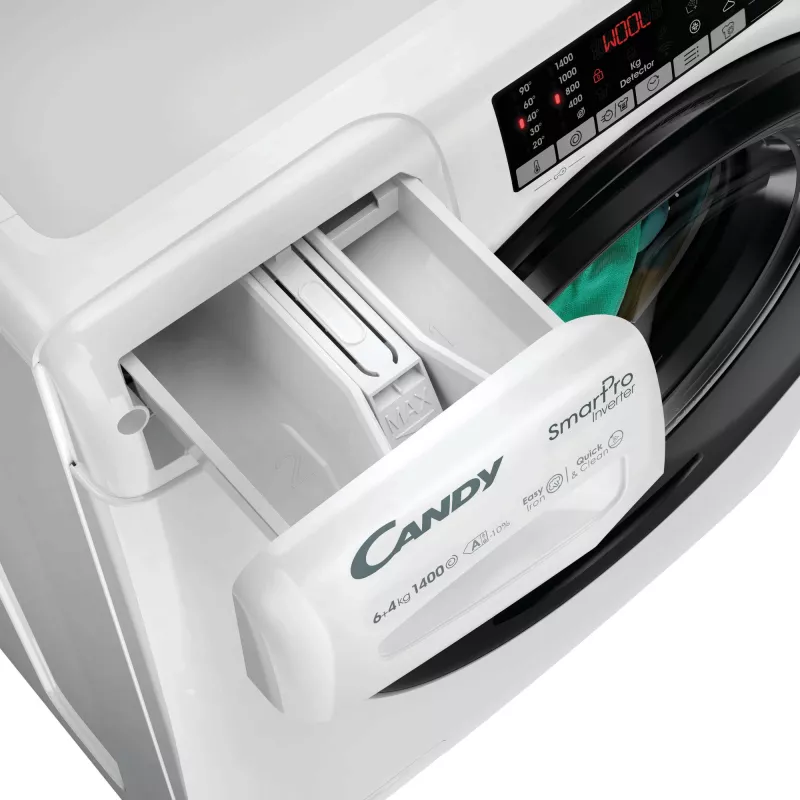 Candy Smart Pro CSOW44644TWMB6-S skalbimo džiovinimo mašina, laisvai pastatoma, priekinio pakrovimo, balta