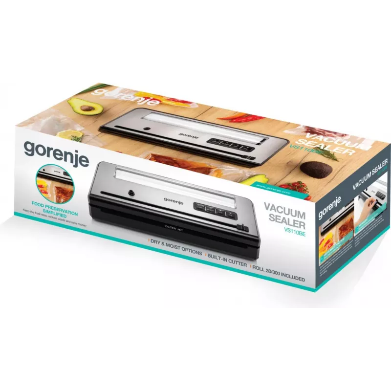 Gorenje VS110BE vakuuminis sandariklis 750 mbar Nerūdijantis plienas