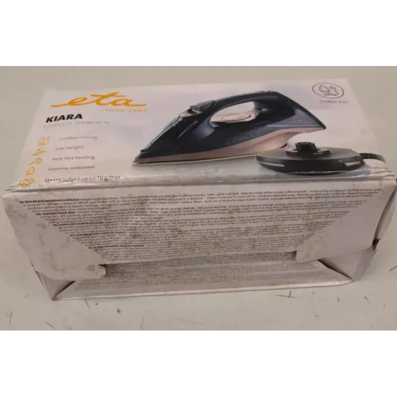 Lygintuvas ETA Kiara ETA127690000, keraminis padas, 2200 W, 220 ml talpa, 40 g/min garai, 90 g/min stiprinimas, juodas