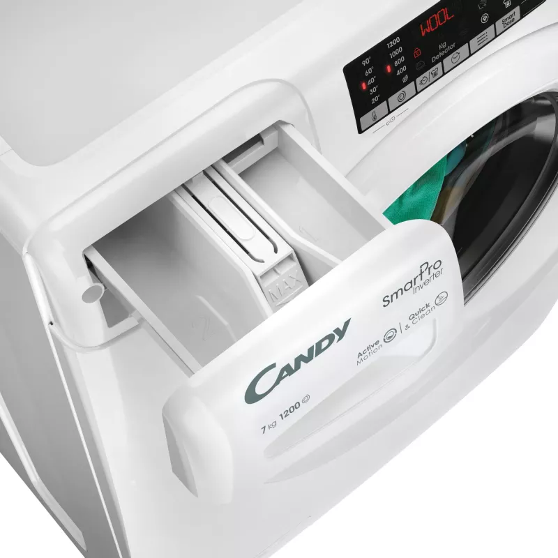 Candy Smart Pro Inverter CO4 274TWM6/1-S skalbyklė su priekiniu pakrovimu 7 kg 1200 aps./min. Balta