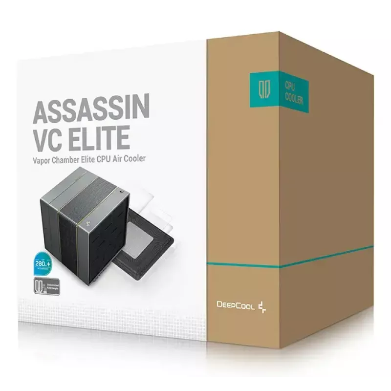 CPU aušintuvas DeepCool ASSASSIN VC ELITE, 120/140 mm ventiliatoriai, FDB, 147×144×164 mm, juodas