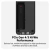 SSD korpusas Hyper HD2500GL, skirtas M.2 PCIe SSD (USB4 Gen4, USB‑C), juodas