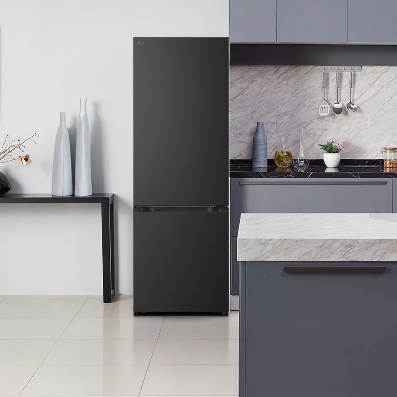 LG GBBW726CEV Laisvai pastatomas šaldytuvas 465 L Juodas