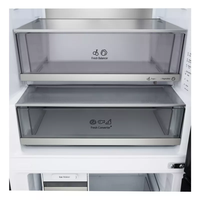 LG GBBW726CEV Laisvai pastatomas šaldytuvas 465 L Juodas