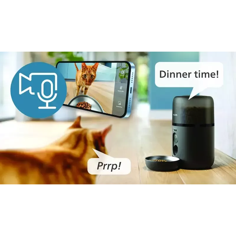 Automatinis ėdalo daviklis Philips 5000 serijos PAW5320/02 su kamera, 4,5 L maisto ir vandens talpa, plastikinis korpusas, naudojimui patalpose