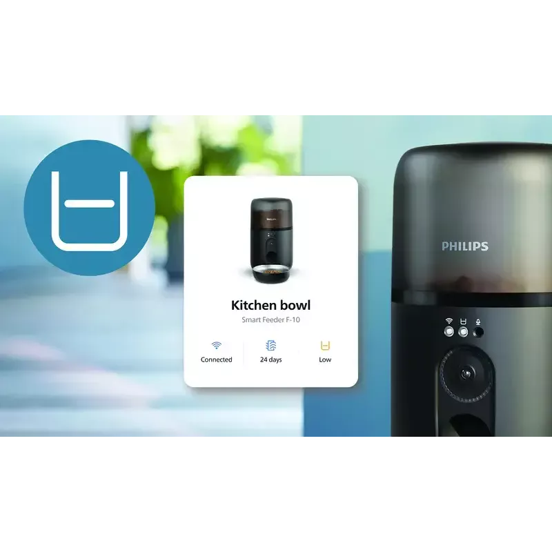 Automatinis ėdalo daviklis Philips 5000 serijos PAW5320/02 su kamera, 4,5 L maisto ir vandens talpa, plastikinis korpusas, naudojimui patalpose