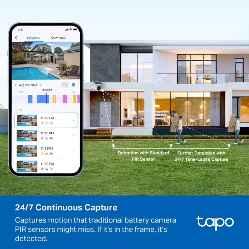 TP-Link Tapo C465 Ultra belaidė saulės energija varoma lauko apsaugos kamera su AI, 4K, 512 GB