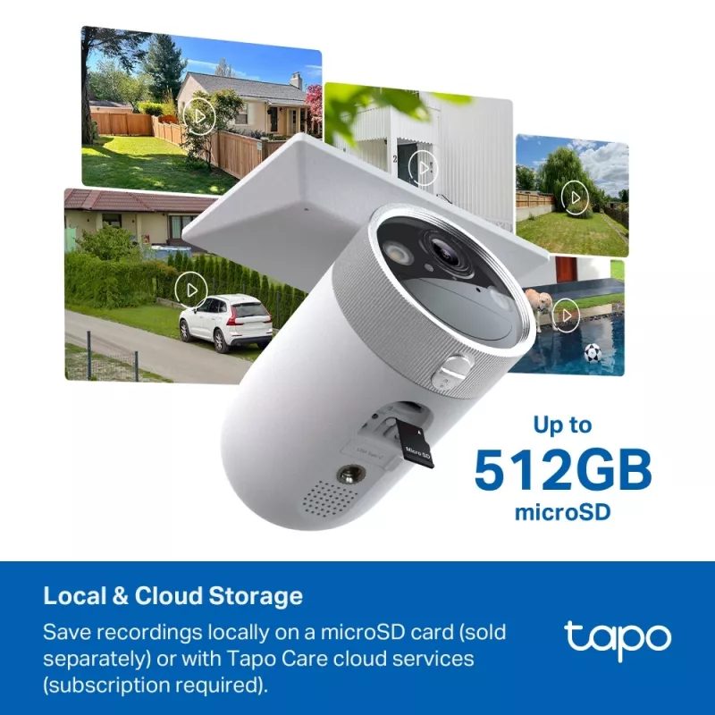 TP-Link Tapo C465 Ultra belaidė saulės energija varoma lauko apsaugos kamera su AI, 4K, 512 GB