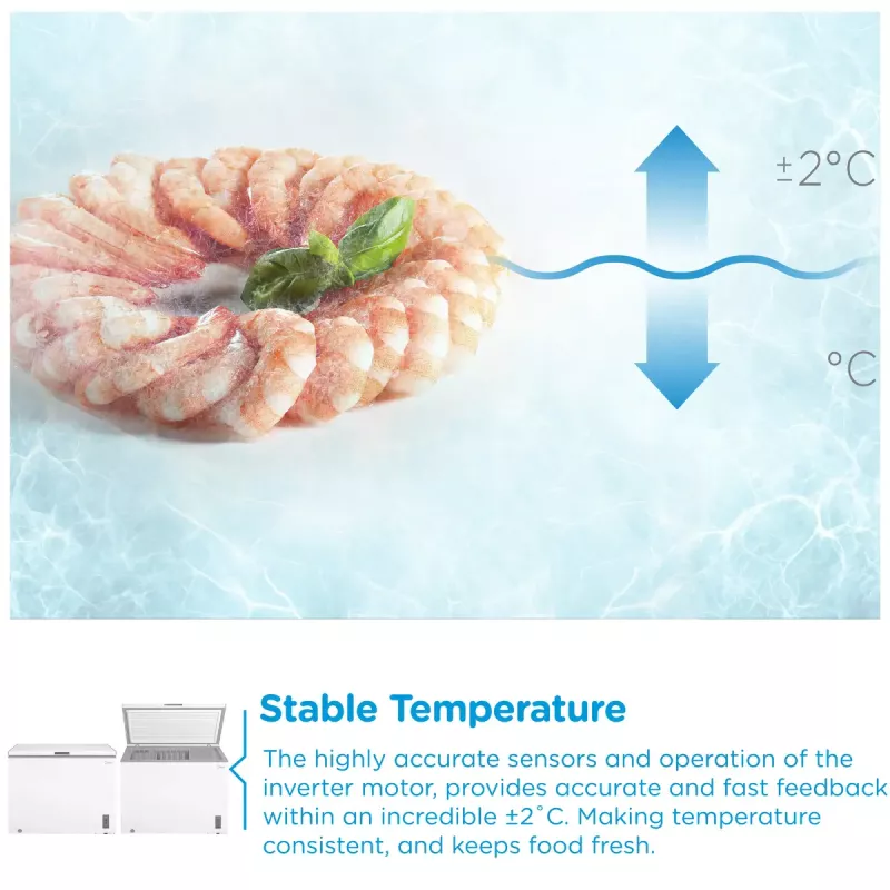 Šaldymo skrynia Midea MDRC411FZE01 – 293 L, E energijos klasė, 14 kg/24h užšaldymas, balta