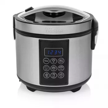 Multicooker Tristar RK-6132 — 1,5 l, 500 W, 7 automatinių programų, LCD, nerūdijantis plienas/juoda