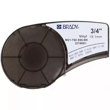 Lipni etiketė spausdintuvui Brady M21-750-595-BK – vinilas, juoda, 1,91 cm x 6,4 m