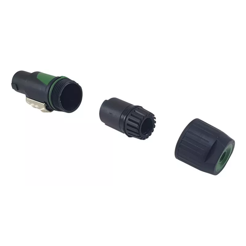 4 polių speakON kabelio jungtis EQUIP 4 polių moteriška, juoda, 22,5×22,5 mm, 30 g