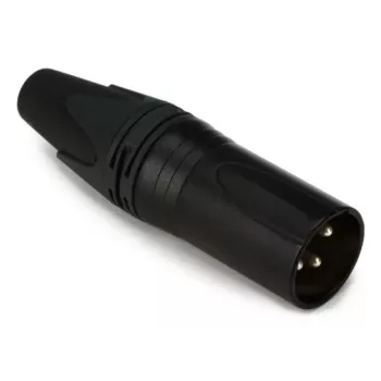 3-polių vyriškas XLR kabelio jungtis EQUIP 147930, juoda, 3 kontaktai, 19×19 mm, 28,8 g