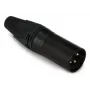 3-polių vyriškas XLR kabelio jungtis EQUIP 147930, juoda, 3 kontaktai, 19×19 mm, 28,8 g