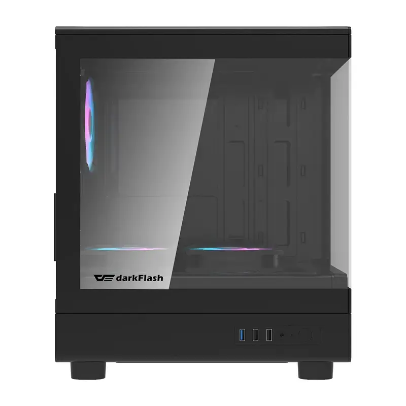 Kompiuterio korpusas DarkFlash DB330M Black v2 su trimis iš anksto sumontuotais ventiliatoriais