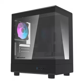 Kompiuterio korpusas DarkFlash DB330M Black v2 su trimis iš anksto sumontuotais ventiliatoriais
