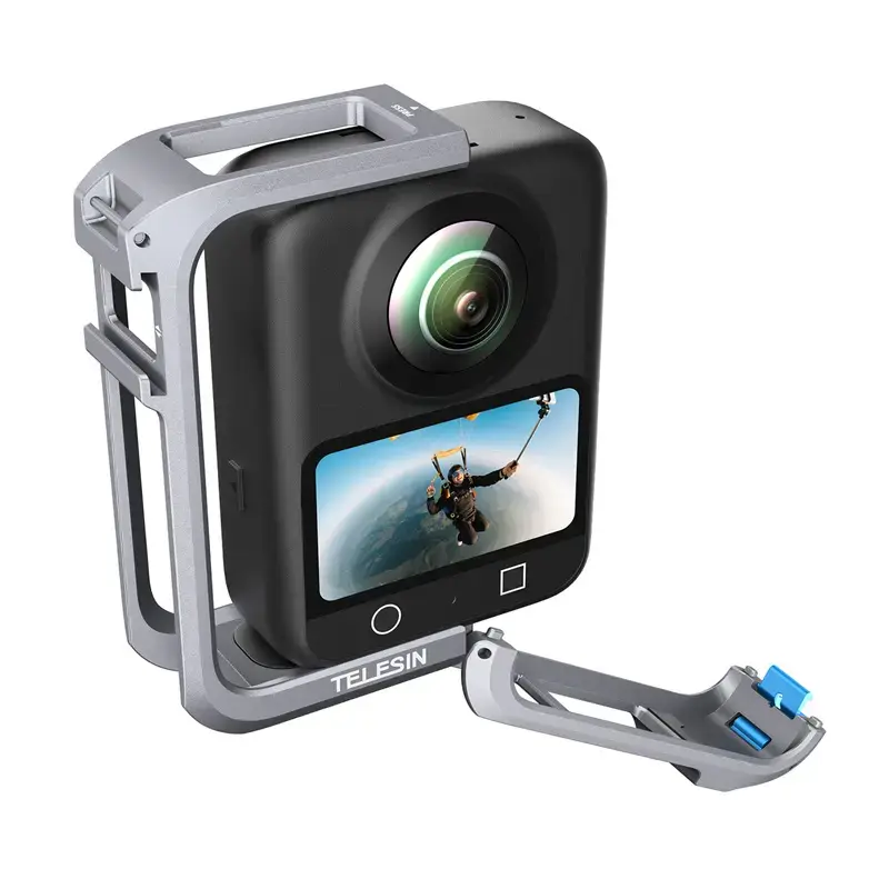 Apsauginis metalinis narvelis Telesin, skirtas DJI Osmo 360 – lengvas rėmas, tvirtinimo taškai