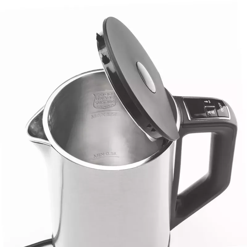 Elektrinis virdulys GASTROBACK Design Cool Touch 1,5 L 2200 W, Nerūdijantis plienas/Juoda