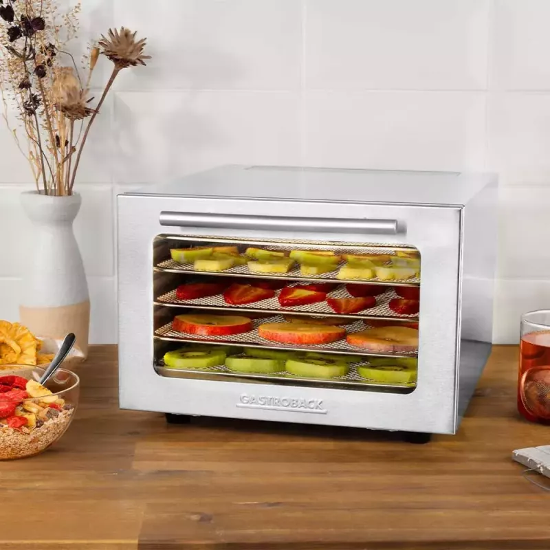 Džiovintuvas GASTROBACK Mini Professional 400 W, nerūdijantis plienas, laikmatis iki 24 val., 282×347×206 mm