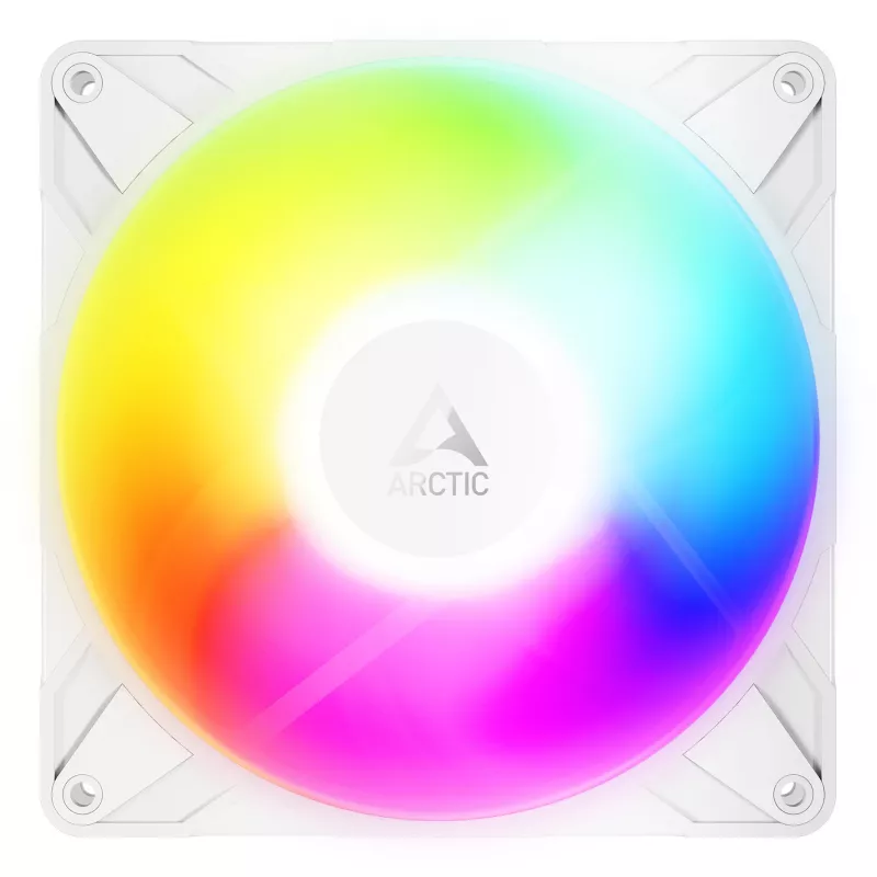 ARCTIC Freezer P14 Pro Reverse A-RGB (Baltas) - 3 vnt. rinkinys - 140 mm A-RGB PWM ventiliatorius su kabelio skirstytuvu
