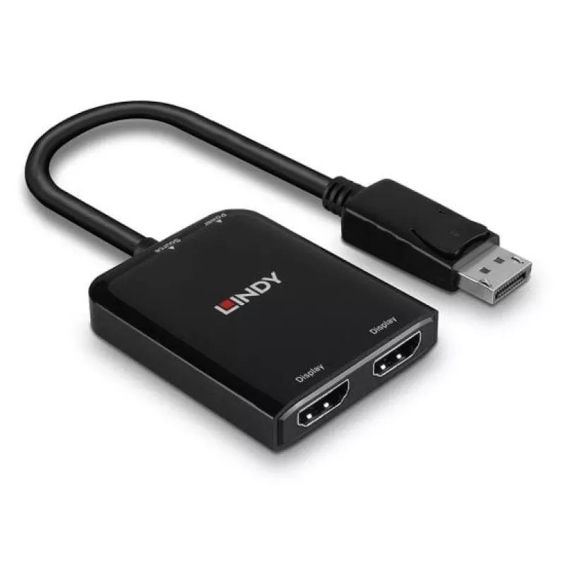 Lindy DisplayPort į 2 prievadų HDMI MST šakotuvas, DisplayPort, 2 x HDMI, Kištukas, Lizdas, Tiesus, Tiesus