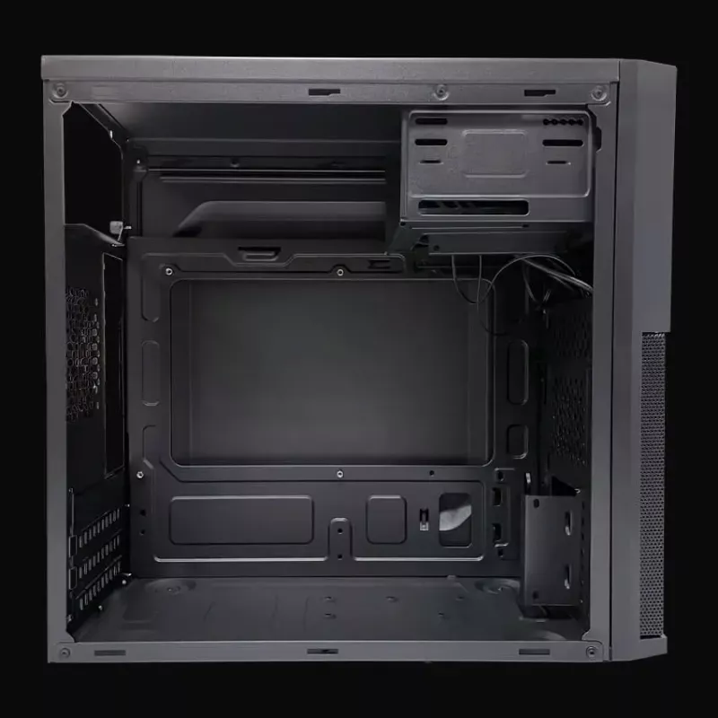 Korpusas LC-Power 2004MB-V3, Micro Tower, Micro-ATX/Mini-ITX, juodas, maitinimas viršuje, 2×3.5 colio + 2×2.5 colio, USB 3.2 Gen1