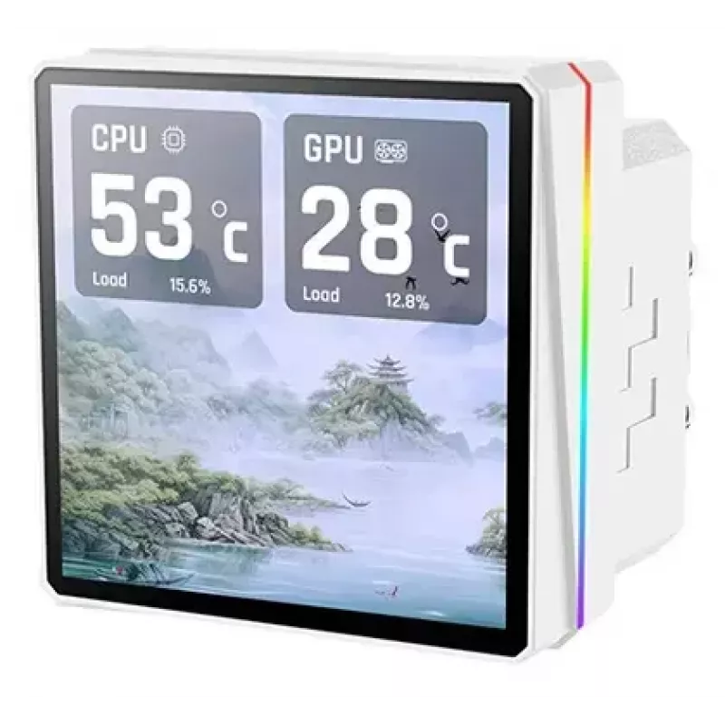 Skysčio aušintuvas Thermaltake TH360 V3 Ultra ARGB — 3x 120 mm ventiliatoriai, 500–2500 RPM, 12 V, baltas