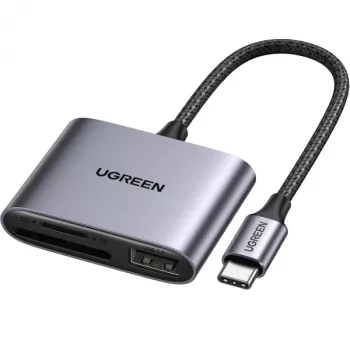 Ugreen 80798 kortelių skaitytuvas USB 3.2 Gen 1 (3.1 Gen 1) Type-C pilka