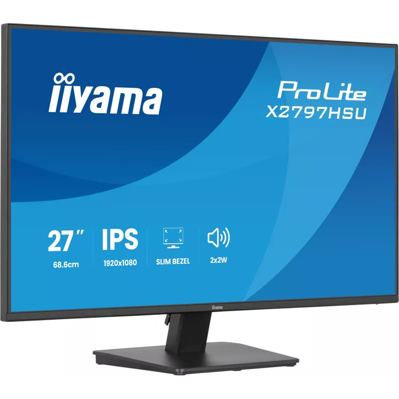 Monitorius IIYAMA ProLite X2797HSU-B1 27 colių (68,6 cm) Full HD 1920×1080 LED matinis 4 ms USB 3.2 Gen 1 garsiakalbiai VESA juodas