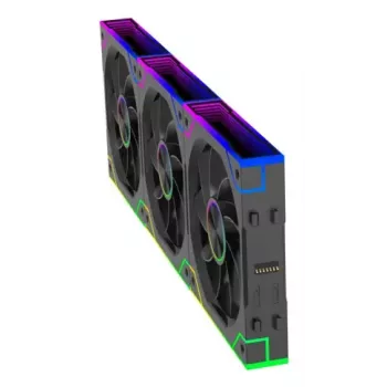 XILENCE XPF360R.ARGB 120 mm ventiliatorių rinkinys 3 vnt., hidraulinis guolis, 1,9 mmH2O, 7–13,2 V, juodi