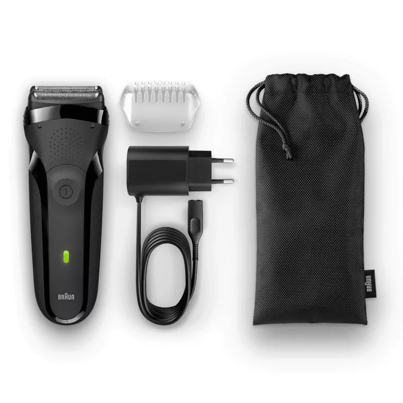 Braun Series 3 301s folijinis skustuvas su trimeriu, juodas
