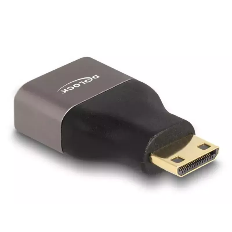 DeLOCK HDMI adapteris Mini-C kištukas į A lizdą 8K 60 Hz pilkas metalinis