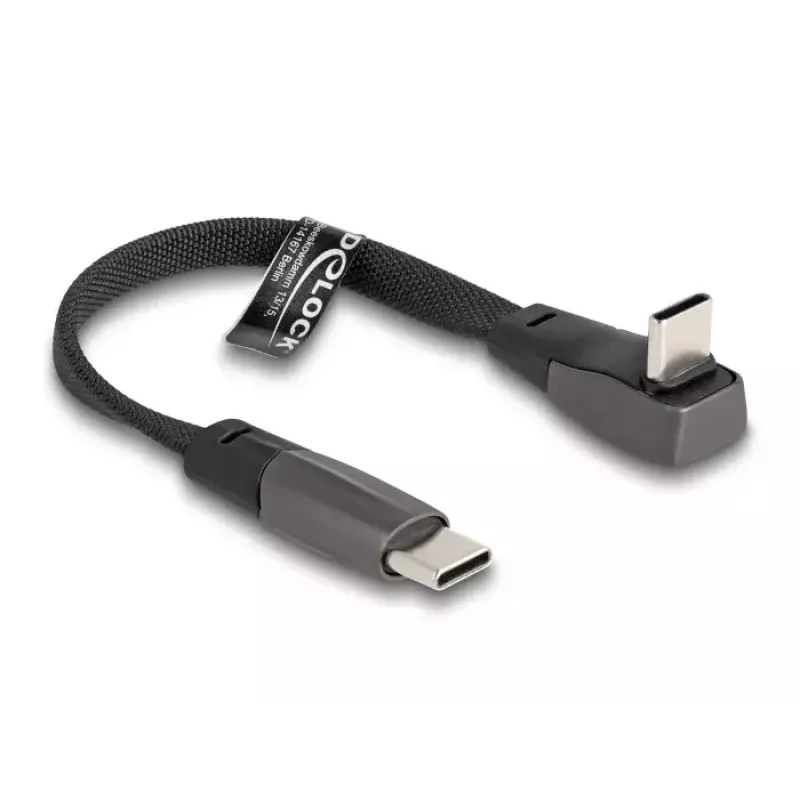 DeLOCK USB 2.0 plokščias juostinis kabelis USB Type-C kištukas į kištuką PD 3.0 60W 1m juodas