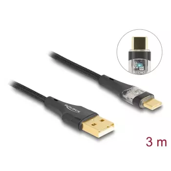 DeLOCK USB 2.0 kabelis Type-A kištukas į Type-C kištuką 60W 3m