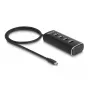 DeLOCK 4 prievadų USB centras 10 Gbps Type-C 60 cm kabelis su jungikliais