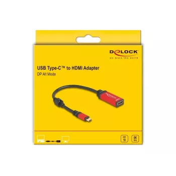 DeLOCK USB Type-C į HDMI adapteris 8K 60Hz HDR raudonas