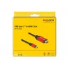 DeLOCK USB Type-C į HDMI laidas DP Alt režimas 8K 60Hz HDR 2m raudonas