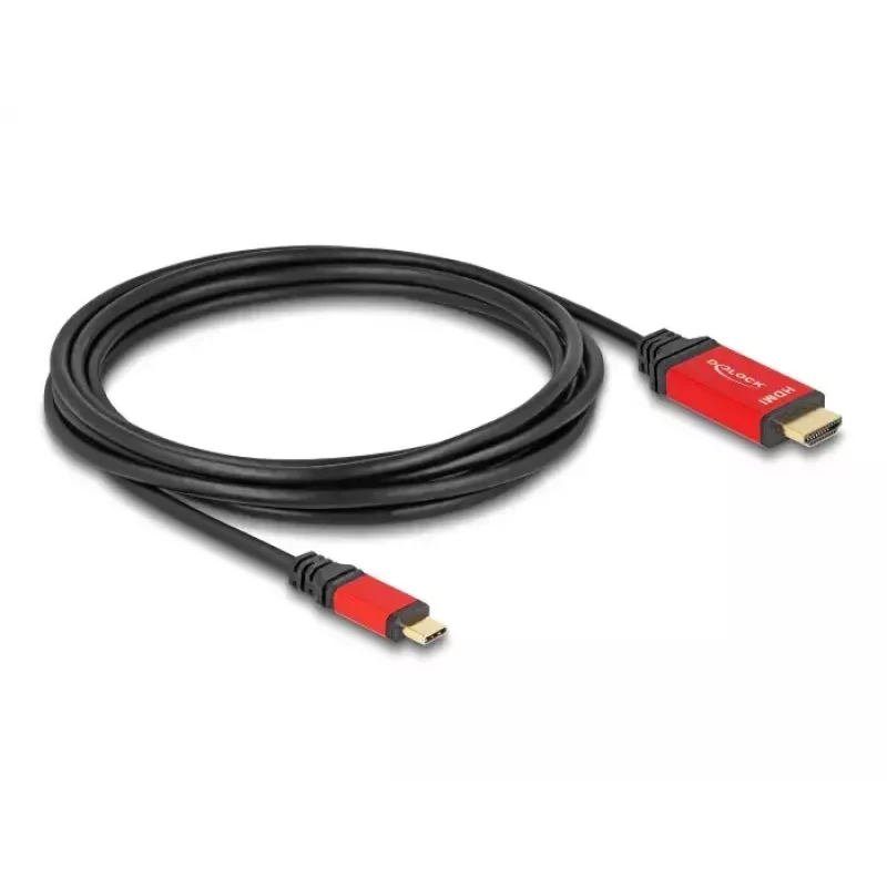 DeLOCK USB Type-C į HDMI laidas 8K 60Hz HDR 3m raudonas