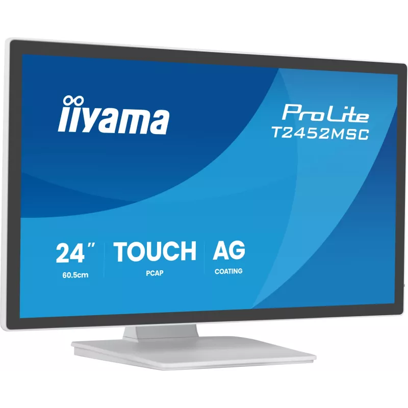 IIYAMA ProLite T2452MSC-W1AG monitor 60.5 cm (23.8 col.) Full HD LED jutiklinis baltas