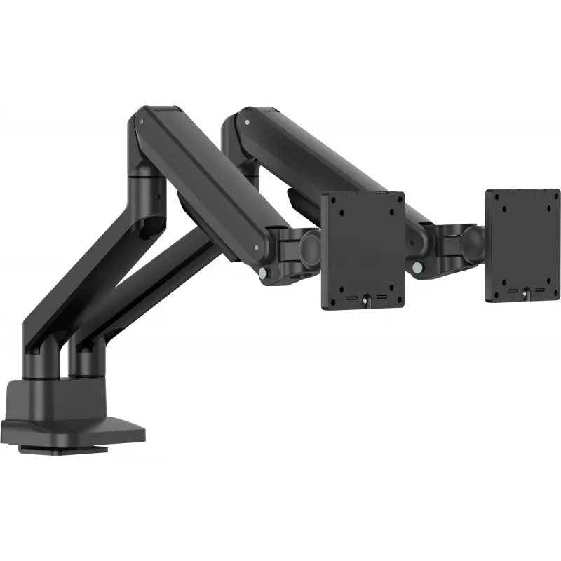 Dvigubas monitoriaus laikiklis ant stalo IIYAMA DS4002C-B1, 61–81,3 cm (24–32 col.), VESA 75×75–100×100, spaustuvas/įvorė, juodas