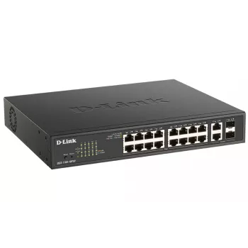 D-Link DGS-1100-18PV2 valdomas tinklo jungiklis L2 Gigabit Ethernet (10/100/1000) su PoE, 1U, juodas